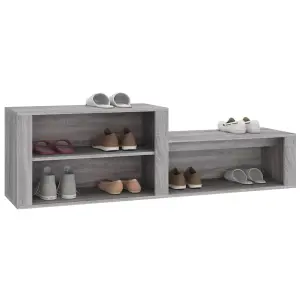 Berkfield Shoe Cabinet Grey Sonoma 150x35x45 cm Engineered Wood