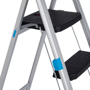 Mac Allister 3 tread Aluminium Foldable Step stool (H)1.1m