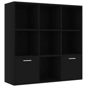 Berkfield Book Cabinet Black 98x30x98 cm Engineered Wood