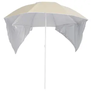 Berkfield Beach Umbrella with Side Walls Sand 215 cm