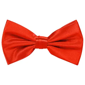 Red Satin Polyester Bow Tie for Casual & Formal Wear, Wedding Party Accessory