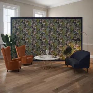 Arthouse Passion Flower Navy Wallpaper