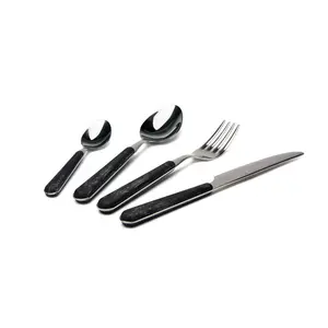 Excelsa Wood 24 Piece Cutlery Set , Service for 6 (Set of 6) Black