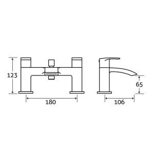 Tyrell Polished Chrome Deck-mounted Bath Shower Mixer Tap with Handset