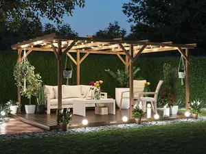 Dunster House Wooden Pergola Garden Plants Frame Utopia 4m x 3m (13' x 10')