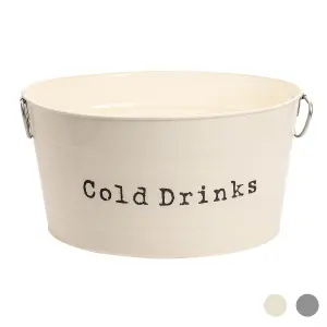 Harbour Housewares - Vintage Metal Large Drinks Bucket - Cream