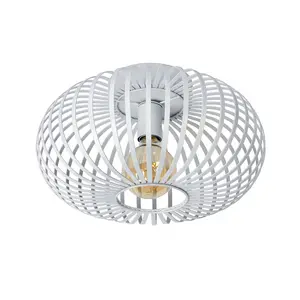 Lucide Manuela Vintage Flush Ceiling Light 39.5cm- 1xE27 - White