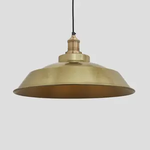 Industville Brooklyn Step Pendant, 16 Inch, Brass, Brass Holder