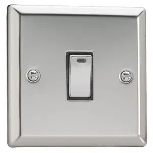 Varilight 1-Gang 20A Double Pole Rocker Switch Chrome