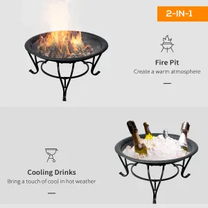 Outsunny Outdoor Fire Pit Wood Log Burning Heater Garden Stove Patio Brazier