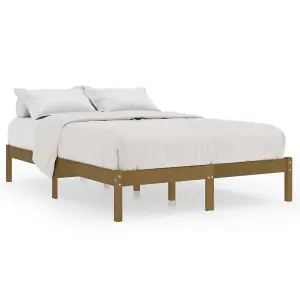 Berkfield Bed Frame Honey Brown Solid Wood Pine 200x200 cm