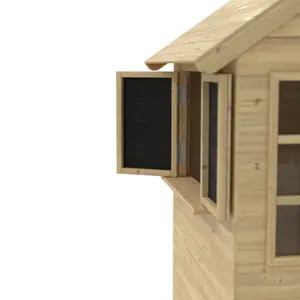 Foxglove Cottage Playhouse with Early Fun Mud Kitchen Accessory and Shutters - FSC certified