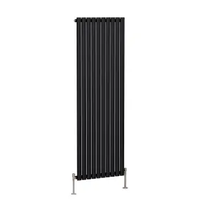 Right Radiators 1800x590mm Vertical Single Oval Column Designer Radiator Black