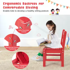 Costway 3-Piece Kids Table & Chairs Set Toddler Activity Table Desk Chairs Waterproof