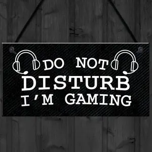 Red Ocean Gaming Do Not Disturb Sign Plaque Boys Bedroom Sign Gamer Gift For Son Brother