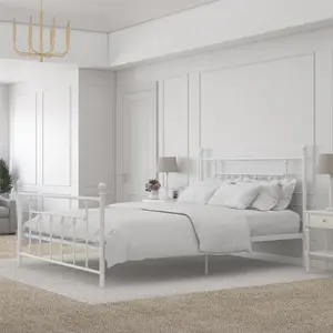 Manila Metal Bed White, King Size