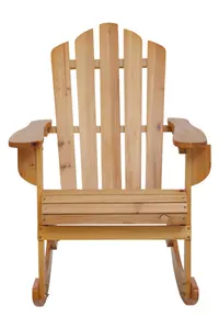 Interiors by Premier Natural Finish Rocking Chair, Water-Resistance Rocking Outdoor Chair, Eco-friendly Garden Rocking Chair