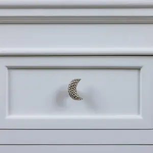 Melody Maison Silver Hammered Crescent Moon Drawer Knob