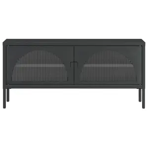 Berkfield TV Cabinet Black 105x35x50 cm Glass and Steel