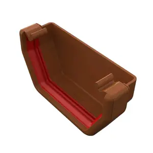 Caramel Square Gutter External Stop End, Freeflow 114mm Rain Water Systems