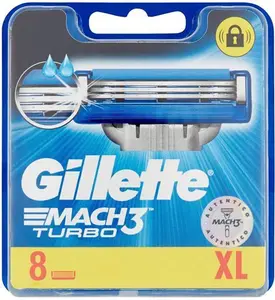 Gillette MACH3 Turbo Blades For Men's Razors, 8 Pieces