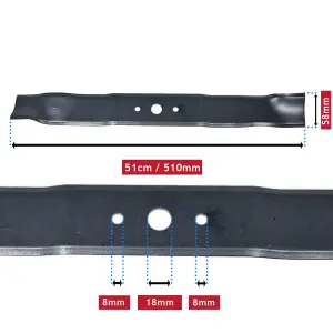 Mountfield Lawnmower Blade SP534 510PD 514PD SP530 SP535 SP536 512PD Lawnmower (51cm, 20")