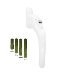 Windowparts Flexi Inline Espag Window Handle Pack of 10 - White - 125777