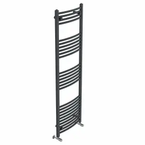 Right Radiators 1600x500 mm Curved Heated Towel Rail Radiator Bathroom Ladder Warmer Anthracite