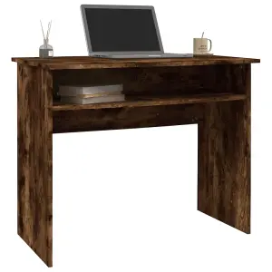 Berkfield Desk Smoked Oak 90x50x74 cm Engineered Wood