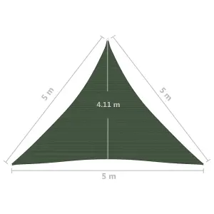 Berkfield Sunshade Sail 160 g/m2 Dark Green 5x5x5 m HDPE