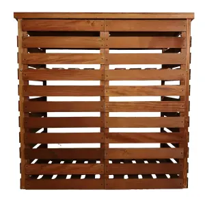 122cm x 122cm Large Wooden Outdoor Garden Patio Log Store Shed with Shelf