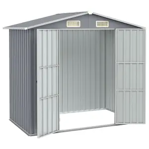 Berkfield Garden Shed Grey 205x129x183 cm Galvanised Steel