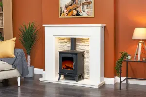 Acantha Echo Electric Stove in Charcoal Grey