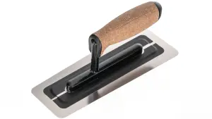 Toolty Flexible Venetian Trowel with Cork Handle on Aluminium Foot 240mm for Plastering Rendering Smoothing DIY