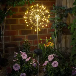 Solar Silver effect Starburst Solar-powered LED Outdoor Stake light