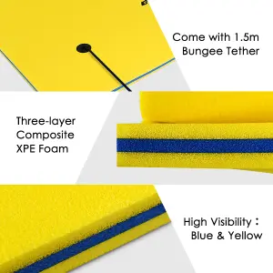 Costway 3 Layer Floating Water Mat Buoyancy Pad Swimming Pool Float Mat W/Rope