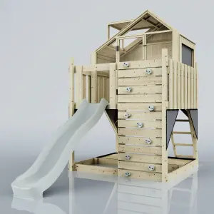 PolarPlay Kids Scandinavian Style Climbing Platform & Playhouse with Slide - Astrid Mist