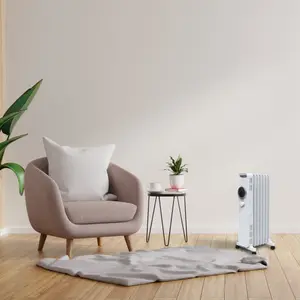 GoodHome Tekapo 1500W White Oil-filled radiator