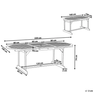 Garden Table Wood Light Brown MAUI