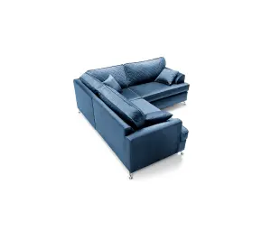 Ferguson Corner Sofa Dark Blue Velvet