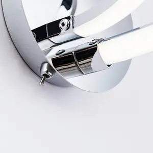 Harper Living HALO LED Wall Light with Toggle Switch, Polished Chrome Finish, Warm White (3000K)