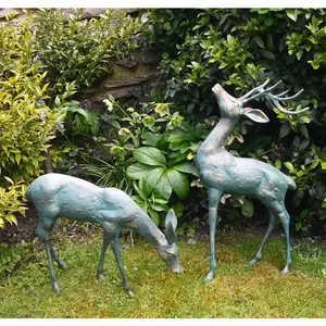 Hickson Deer Animals Weather Resistant Metal Garden Statue