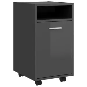 Makenzlie File Cabinet High Gloss Grey