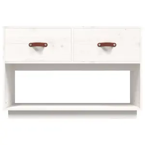 Berkfield TV Cabinet White 90x40x60 cm Solid Wood Pine