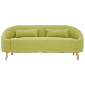 Interiors By Premier Comfortable Green Linen Sofa, Contemporary Seater Sofa For Livingroom, Stylish Mid Century Sofa For Bedroom