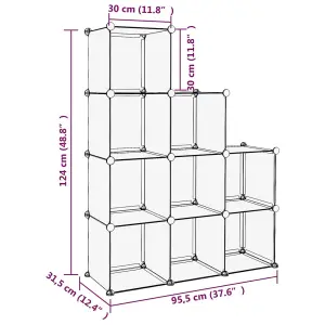 Berkfield Storage Cube Organiser with 9 Cubes Transparent PP