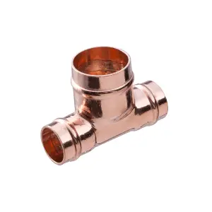 Plumbsure Copper Solder ring Reducing Tee (Dia) 22mm x 15mm x 15mm