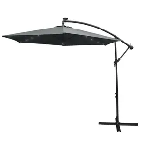 Grey 3m LED Cantilever Parasol