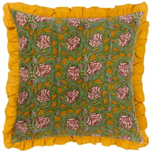 Paoletti Howsden Floral Cotton Velvet Feather Filled Cushion