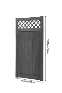 Grey Painted Wooden Side Gate with Rhombus Design and Latch Hardware, Timber Pedestrian Door